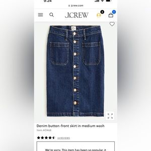 J. Crew Denim button-front skirt in medium wash